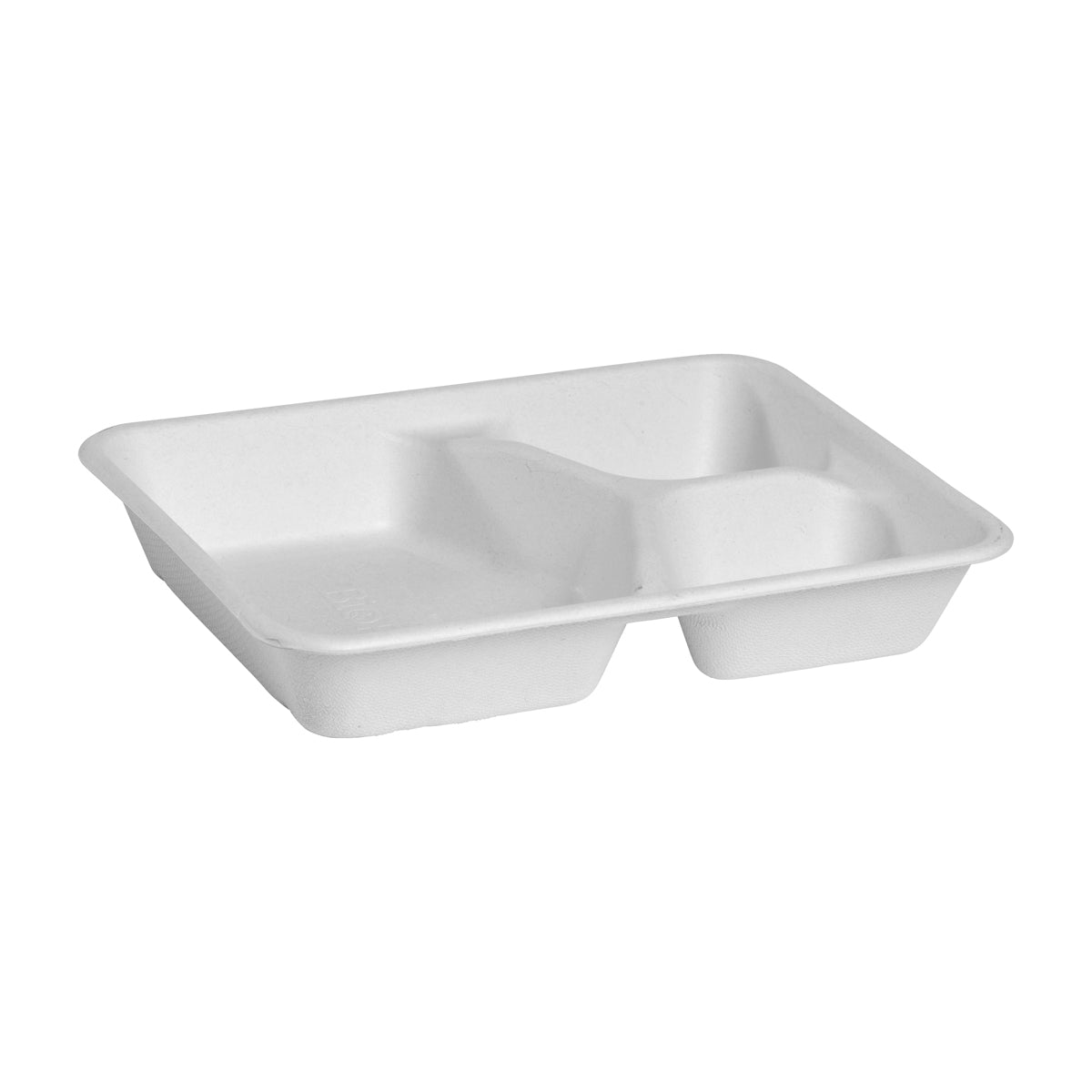 BP.B-LB-3C-W-PF BioPak BioCane Rectangular Takeaway Container 3-Compartment Plant Fibre White 240x180x40mm / 470ml+150ml+150ml Globe Importers Adelaide Hospitality Supplies