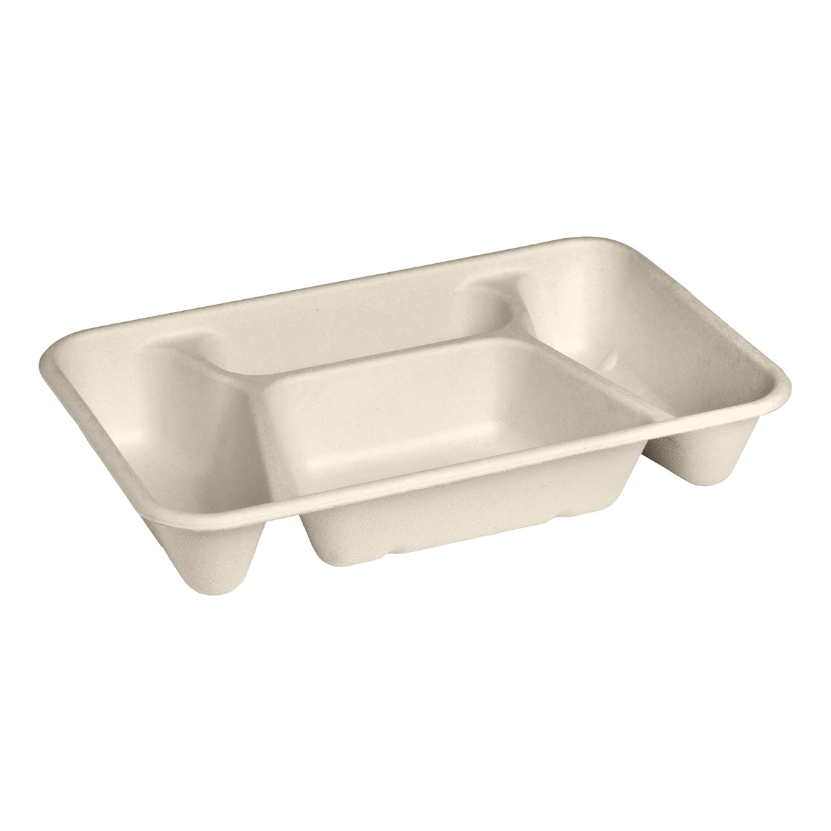 BP.B-LB-4C-N-PF BioPak BioCane Rectangular Takeaway Container 4-Compartment Plant Fibre Natural 270x170x46mm / 350ml+180ml+180ml+120ml Globe Importers Adelaide Hospitality Supplies