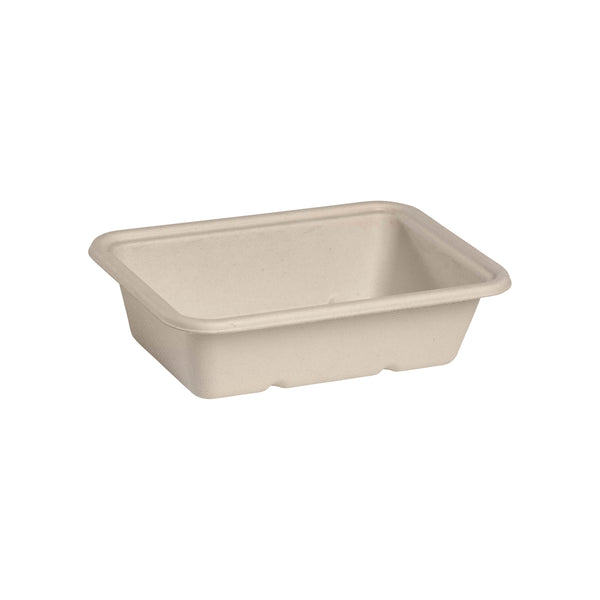 BP.B-LB-600-N-PF BioPak BioCane Rectangular Takeaway Container Plant Fibre Natural 600ml Globe Importers Adelaide Hospitality Supplies