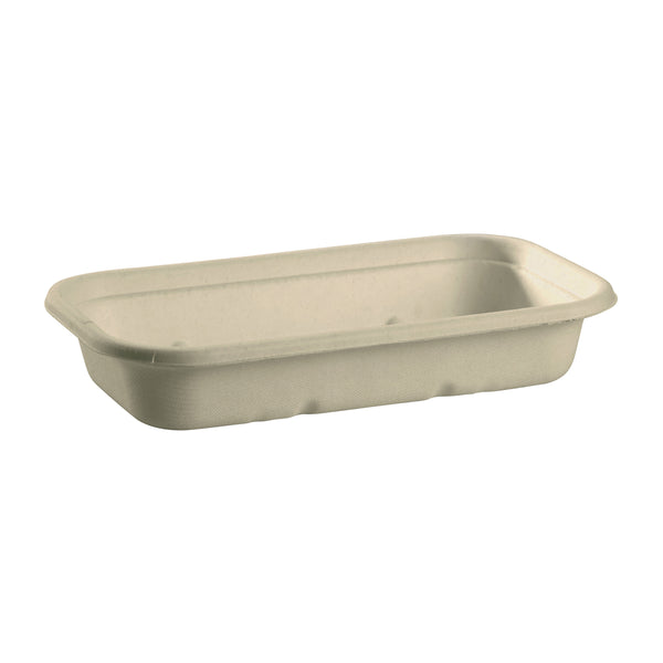 BP.B-LB-750-N-PF BioPak BioCane Oblong Takeaway Container Plant Fibre Natural 750ml Globe Importers Adelaide Hospitality Supplies