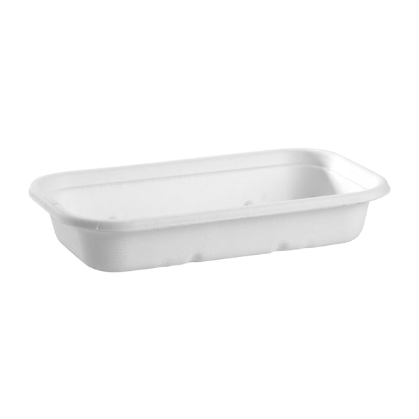 BP.B-LB-750-W-PF BioPak BioCane Oblong Takeaway Container Plant Fibre White 750ml Globe Importers Adelaide Hospitality Supplies