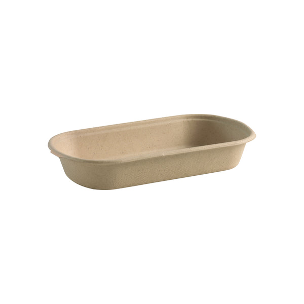 BP.B-LB-750T-PF BioPak BioCane Oblong Tray Plant Fibre Natural 750ml Globe Importers Adelaide Hospitality Supplies