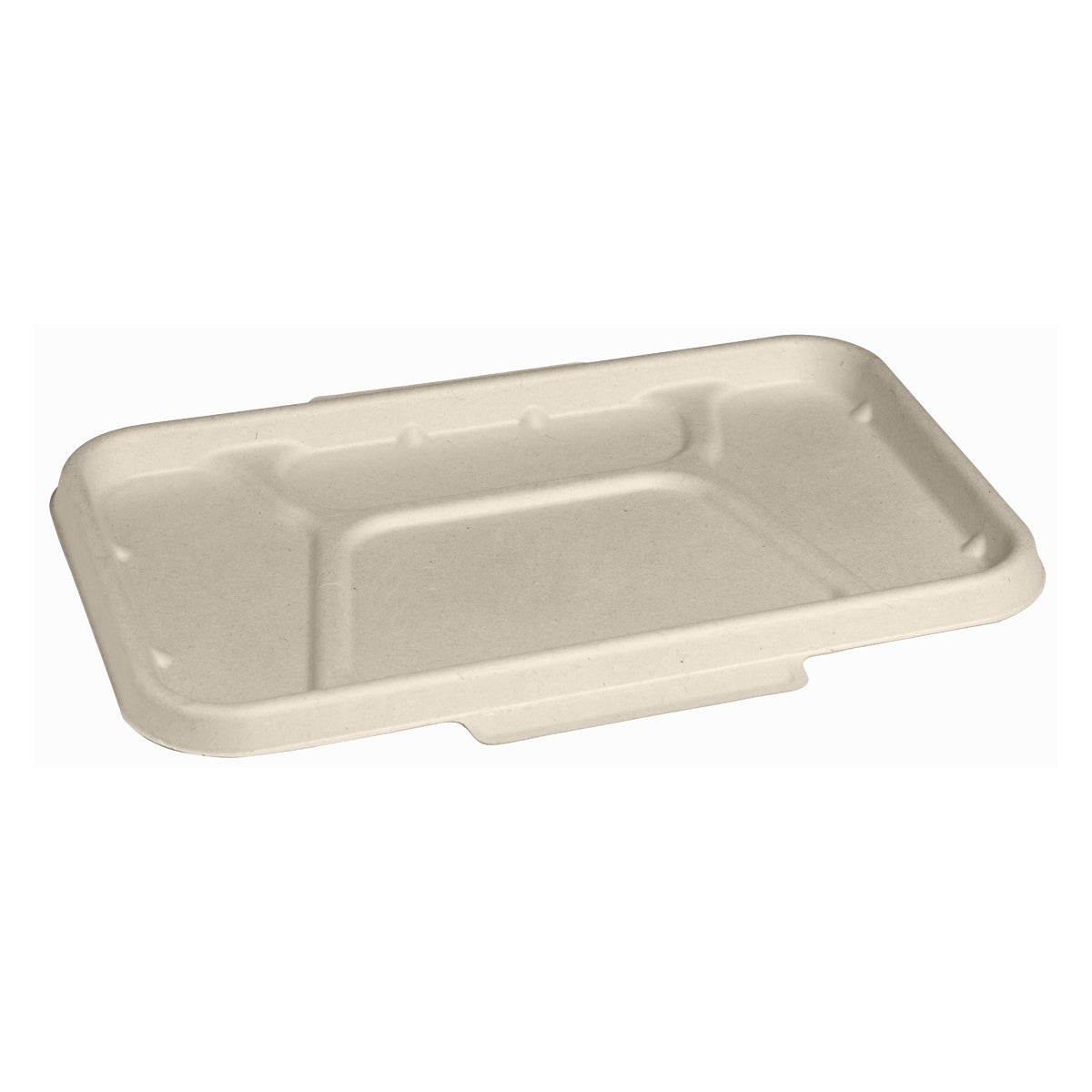 BP.B-LBL-4C-N-PF BioPak BioCane Rectangular Compartment Takeaway Lid Plant Fibre Natural 270x170mm Globe Importers Adelaide Hospitality Supplies