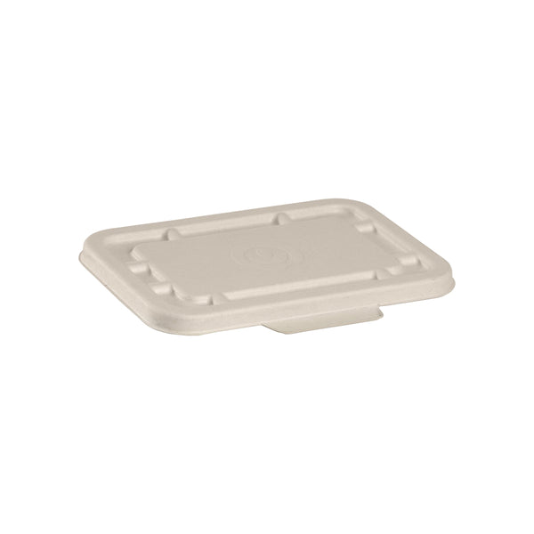 BP.B-LBL-N-SMALL-PF BioPak BioCane Rectangular Takeaway Lid Plant Fibre Natural 180x124mm Globe Importers Adelaide Hospitality Supplies