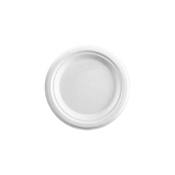 BP.B-PL-07-PF BioPak BioCane Round Plate Plant Fibre White 180mm / 7” Globe Importers Adelaide Hospitality Supplies