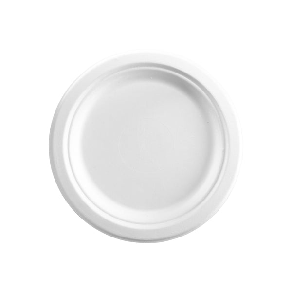 BP.B-PL-09-PF BioPak BioCane Round Plate Plant Fibre White 230mm / 9” Globe Importers Adelaide Hospitality Supplies