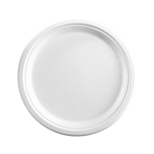 BP.B-PL-10-PF BioPak BioCane Round Plate Plant Fibre White 250mm / 10" Globe Importers Adelaide Hospitality Supplies