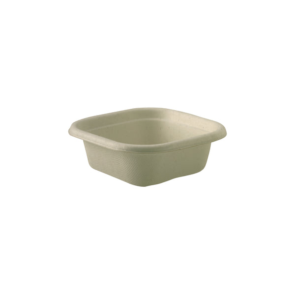 BP.B-SLB-280-N-PF BioPak BioCane Square Takeaway Container Plant Fibre Natural 280ml Globe Importers Adelaide Hospitality Supplies