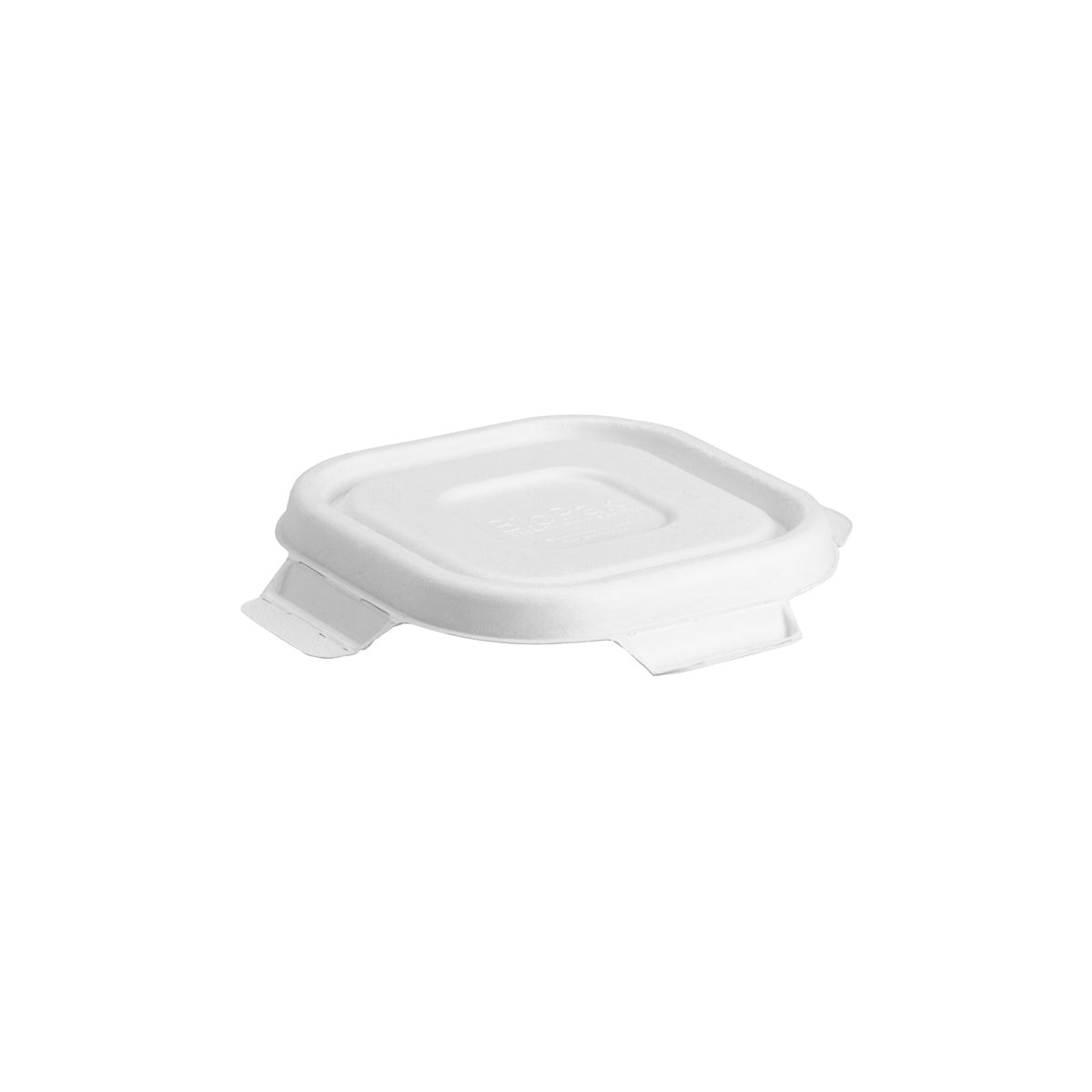 BP.B-SLBL-W-PF BioPak BioCane Square Takeaway Lid Plant Fibre White 130x130mm Globe Importers Adelaide Hospitality Supplies