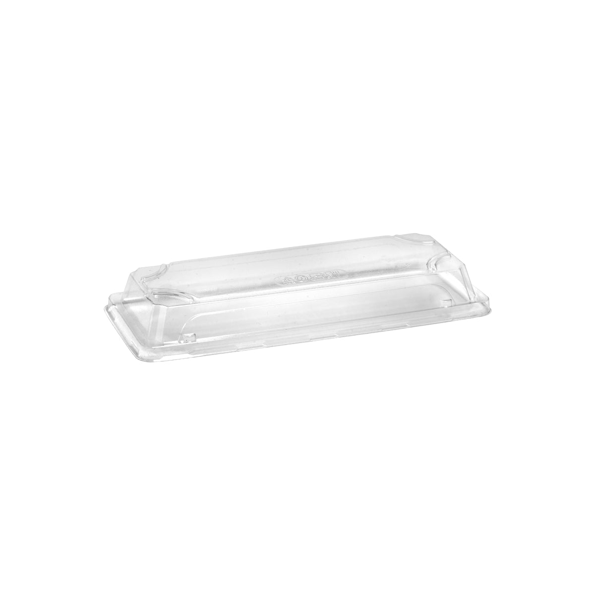 BP.B-STL-LONG BioPak Clear PLA Sushi Tray Dome Lid Long 223x93x24mm Globe Importers Adelaide Hospitality Supplies