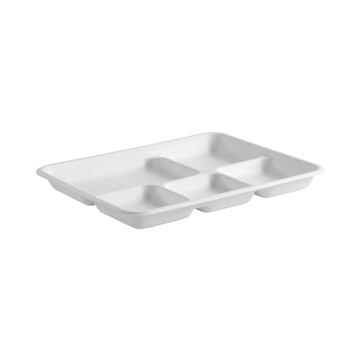 BP.B-TL-15-PF BioPak BioCane Tray 5-Compartment Plant Fibre White 260x210x28mm Globe Importers Adelaide Hospitality Supplies