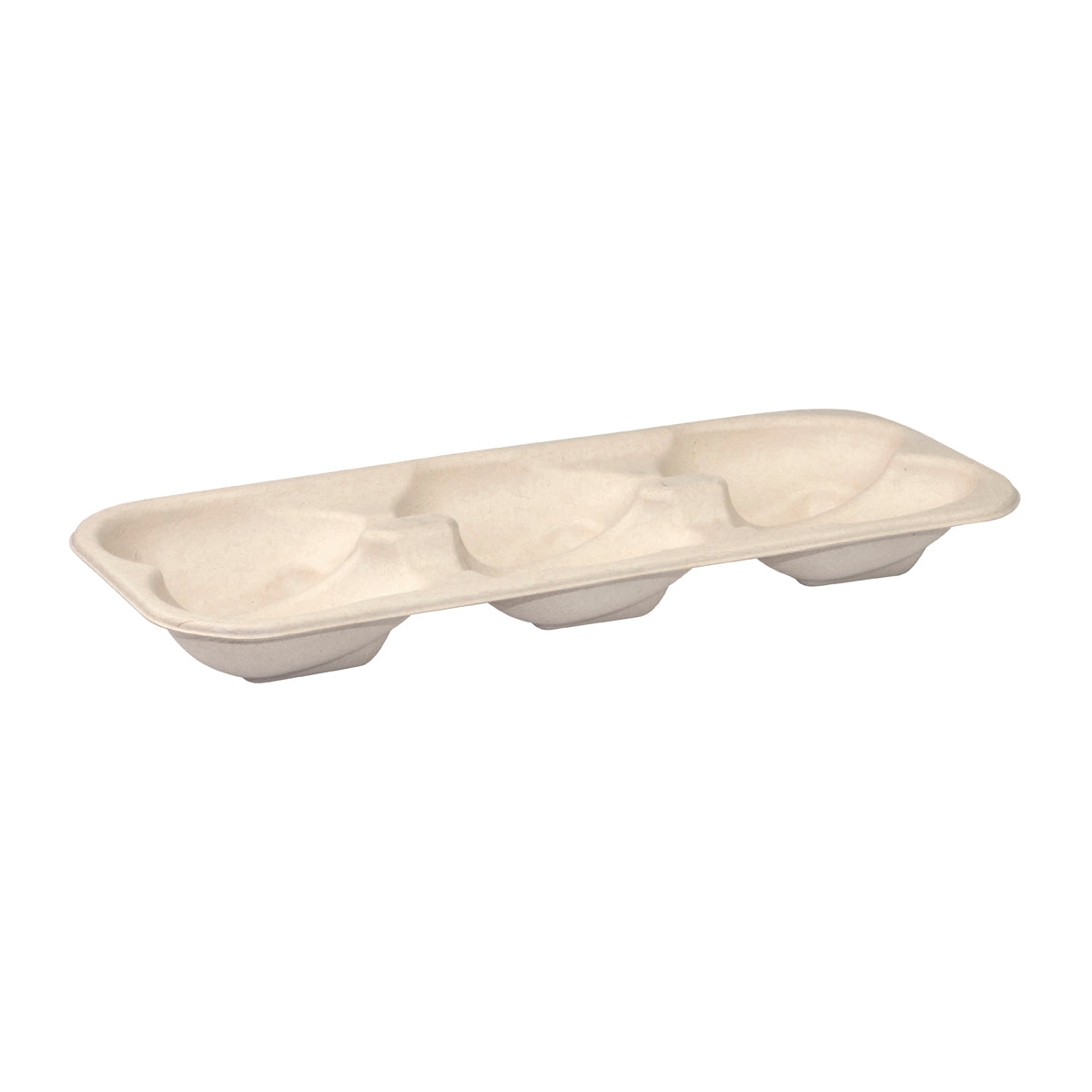 BP.B-TRAY-6-OYSTER-BASE-PF BioPak BioCane 6-Pack Oyster Tray Plant Fibre Natural 304x120x33mmGlobe Importers Adelaide Hospitality Supplies