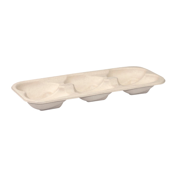 BP.B-TRAY-6-OYSTER-BASE-PF BioPak BioCane 6-Pack Oyster Tray Plant Fibre Natural 304x120x33mmGlobe Importers Adelaide Hospitality Supplies
