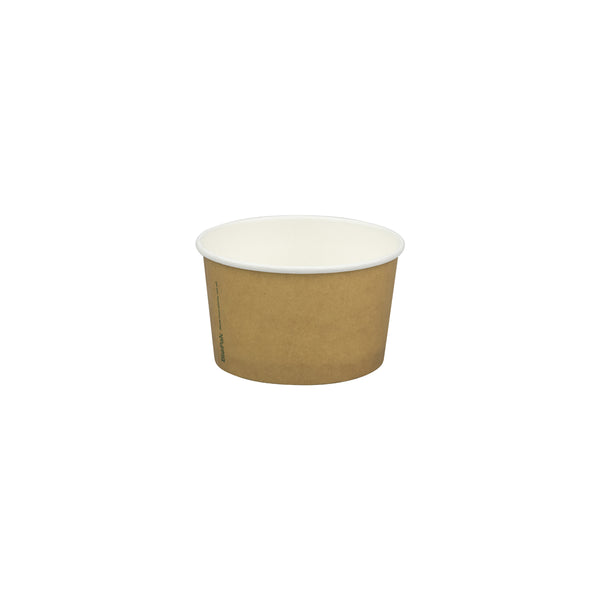 BP.BB-BIC-8-90 BioPak FSC™ Paper Ice Cream BioCup Large Printed Kraft Look 90x62mm / 240ml / 8oz Globe Importers Adelaide Hospitality Supplies