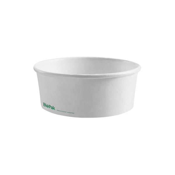 BP.BB-BL-EXTRA LARGE-W BioPak FSC Paper Wide BioBowl White 183x68mm / 1300ml Globe Importers Adelaide Hospitality Supplies