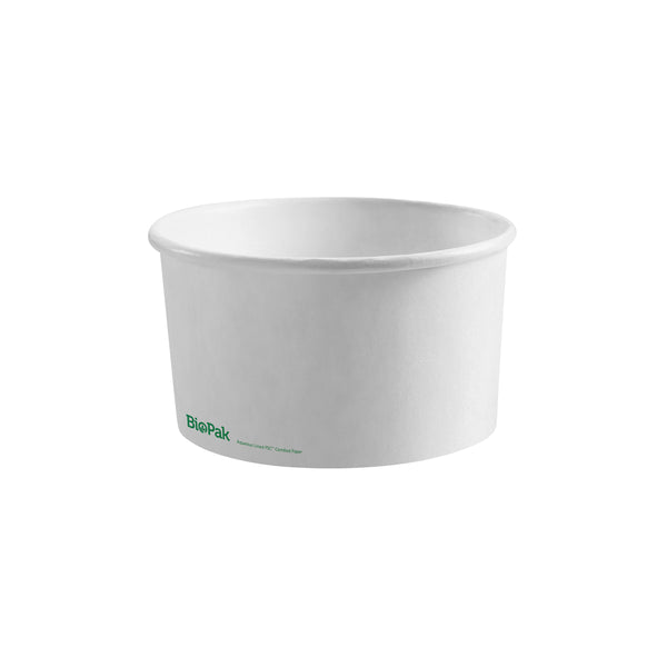 BP.BB-BL-LARGE-W BioPak FSC Paper Wide BioBowl White 148x79mm / 1000ml Globe Importers Adelaide Hospitality Supplies