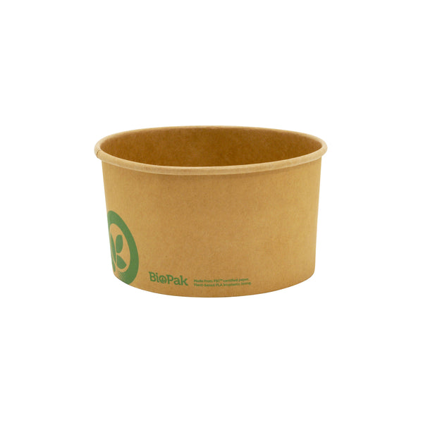 BP.BB-BL-LARGE BioPak FSC Paper Wide BioBowl Kraft 148x79mm / 1000ml Globe Importers Adelaide Hospitality Supplies