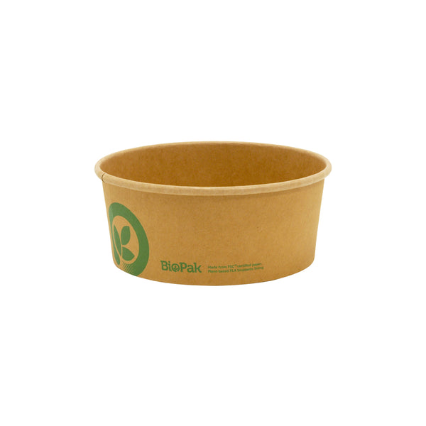 BP.BB-BL-MEDIUM BioPak FSC Paper Wide BioBowl Kraft 148x60mm / 750ml Globe Importers Adelaide Hospitality Supplies