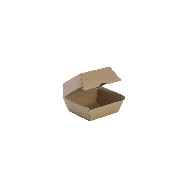 BP.BB-BURGER BOX BioPak FSC BioBoard Burger Box Kraft 105x105x85mm Globe Importers Adelaide Hospitality Supplies