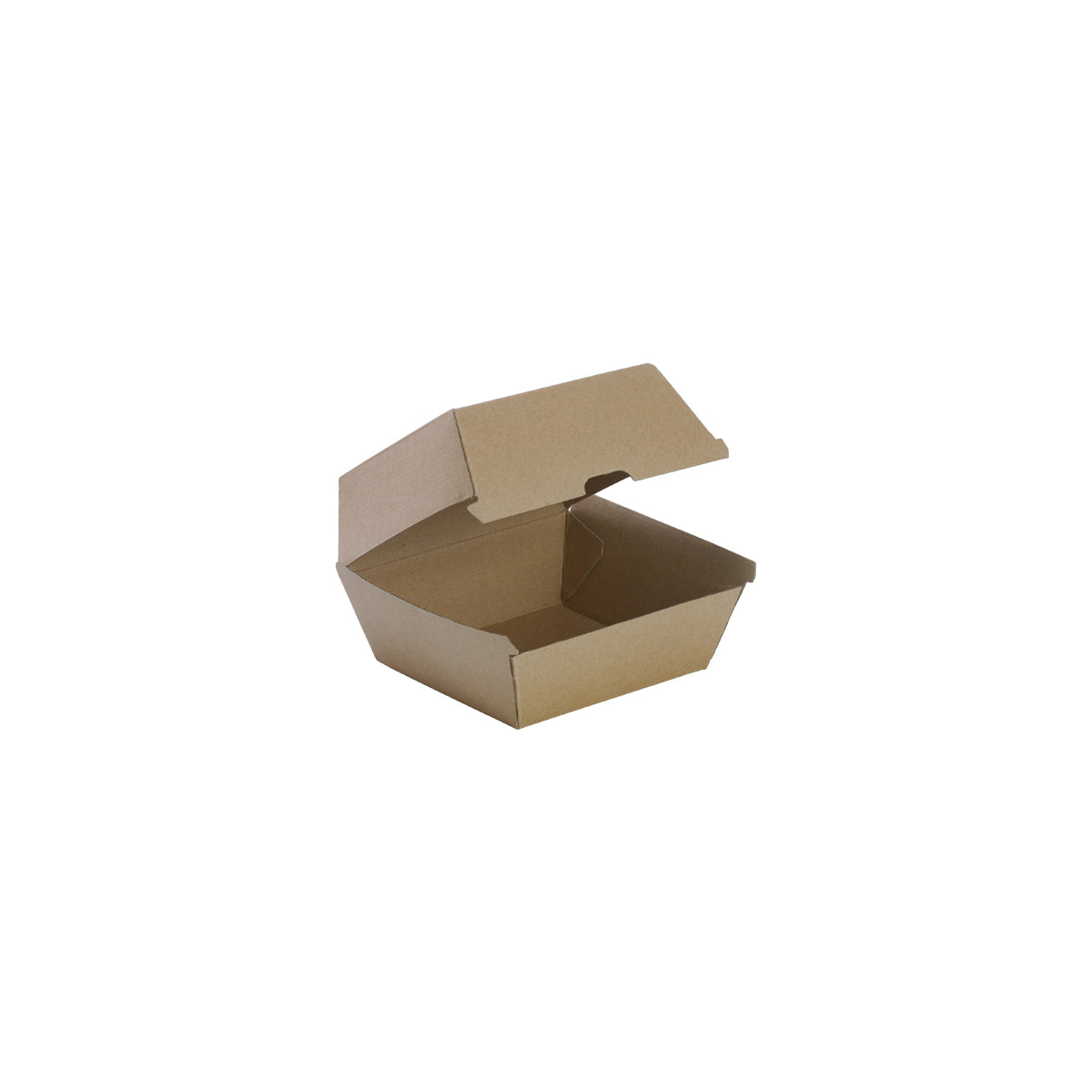 BP.BB-BURGER-BOX-LARGE BioPak FSC BioBoard Burger Box Large Kraft 120x120x100mm Globe Importers Adelaide Hospitality Supplies