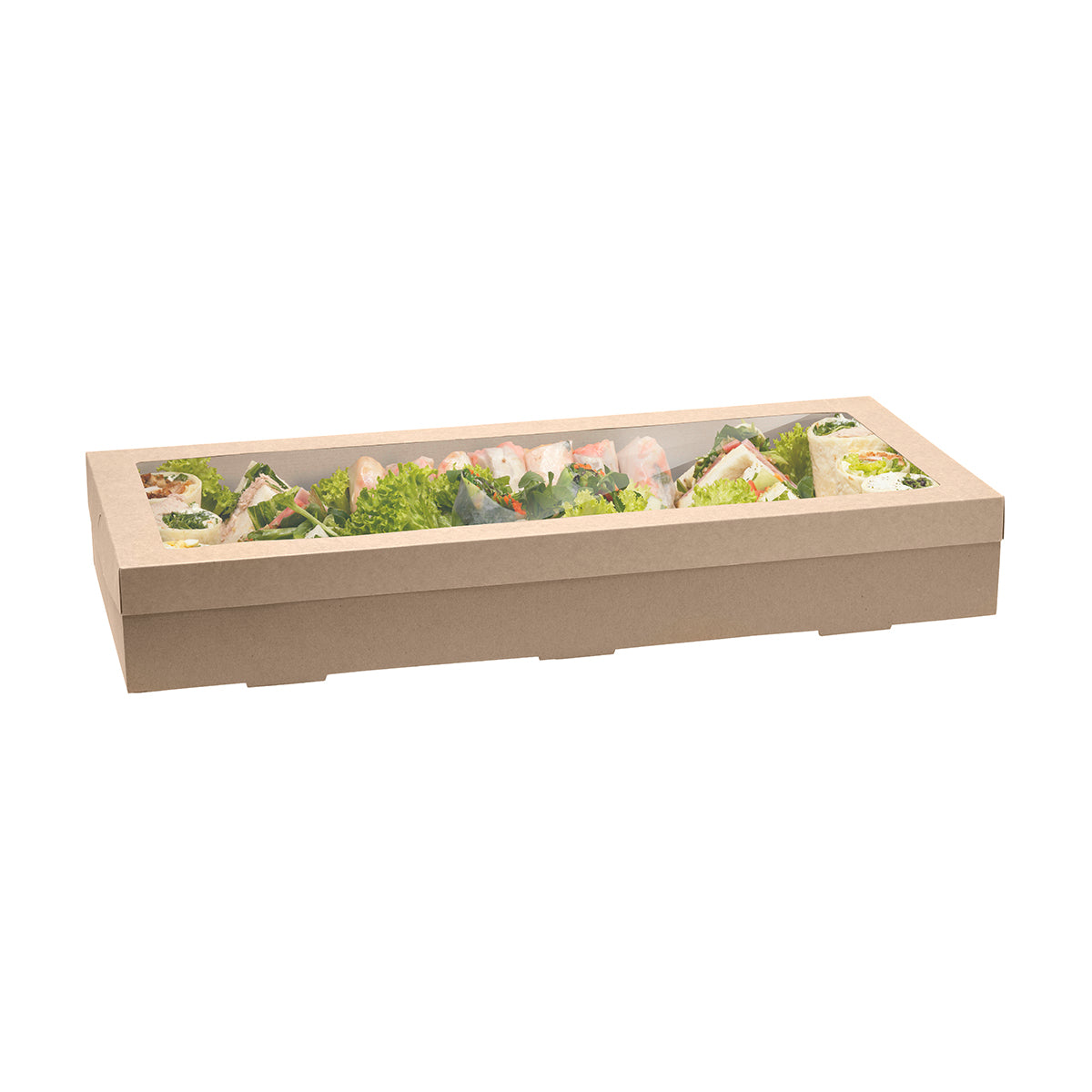 BP.BB-CB-L BioPak FSC BioBoard Catering Tray Large Base Kraft 558x252x80mm Globe Importers Adelaide Hospitality Supplies