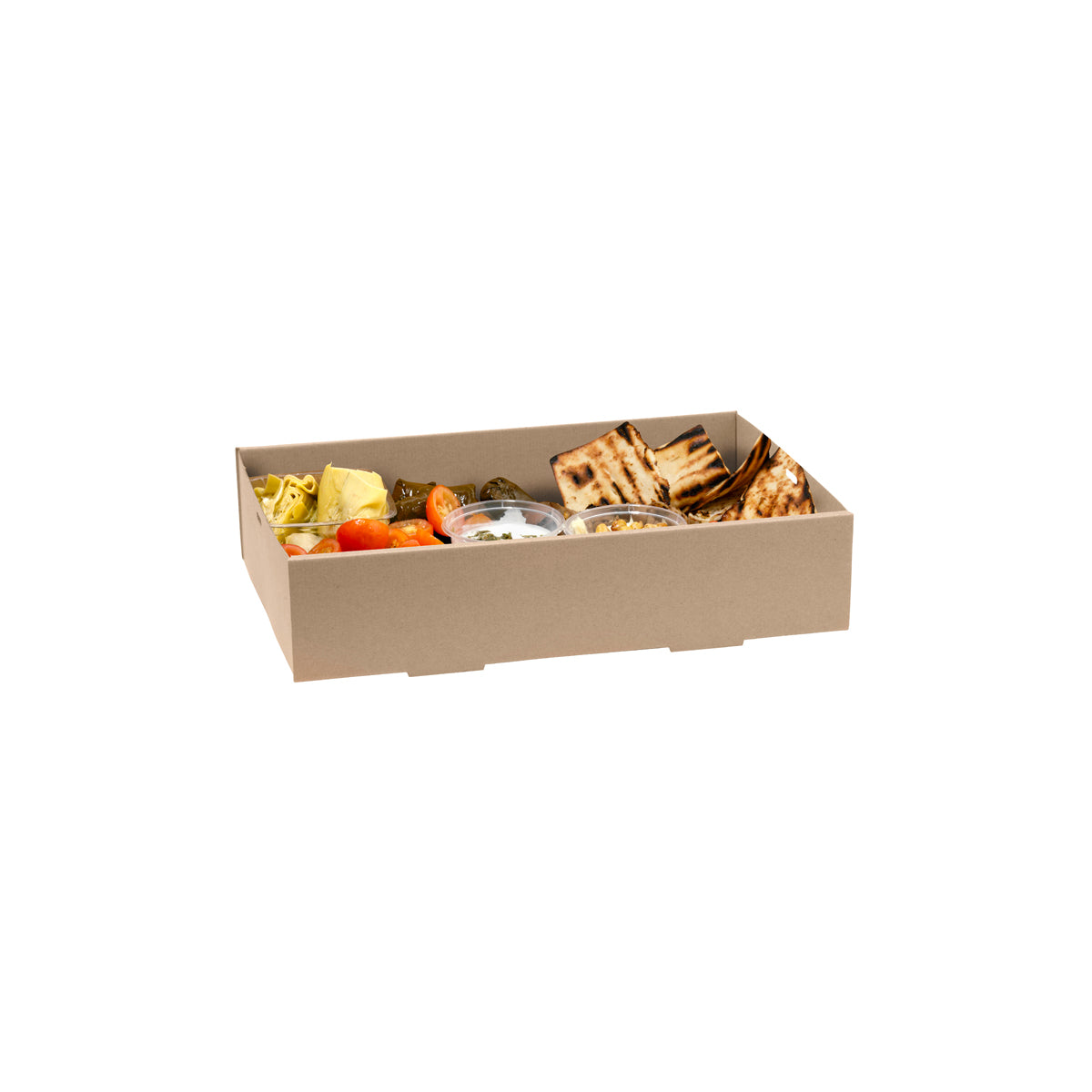 BP.BB-CB-M BioPak FSC BioBoard Catering Tray Medium Base Kraft 359x252x80mm Globe Importers Adelaide Hospitality Supplies