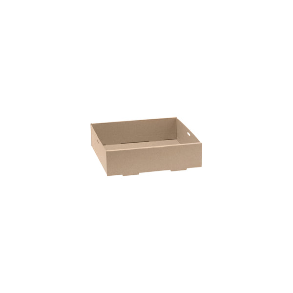 BP.BB-CB-S BioPak FSC BioBoard Catering Tray Small Base Kraft 225x225x60mm Globe Importers Adelaide Hospitality Supplies