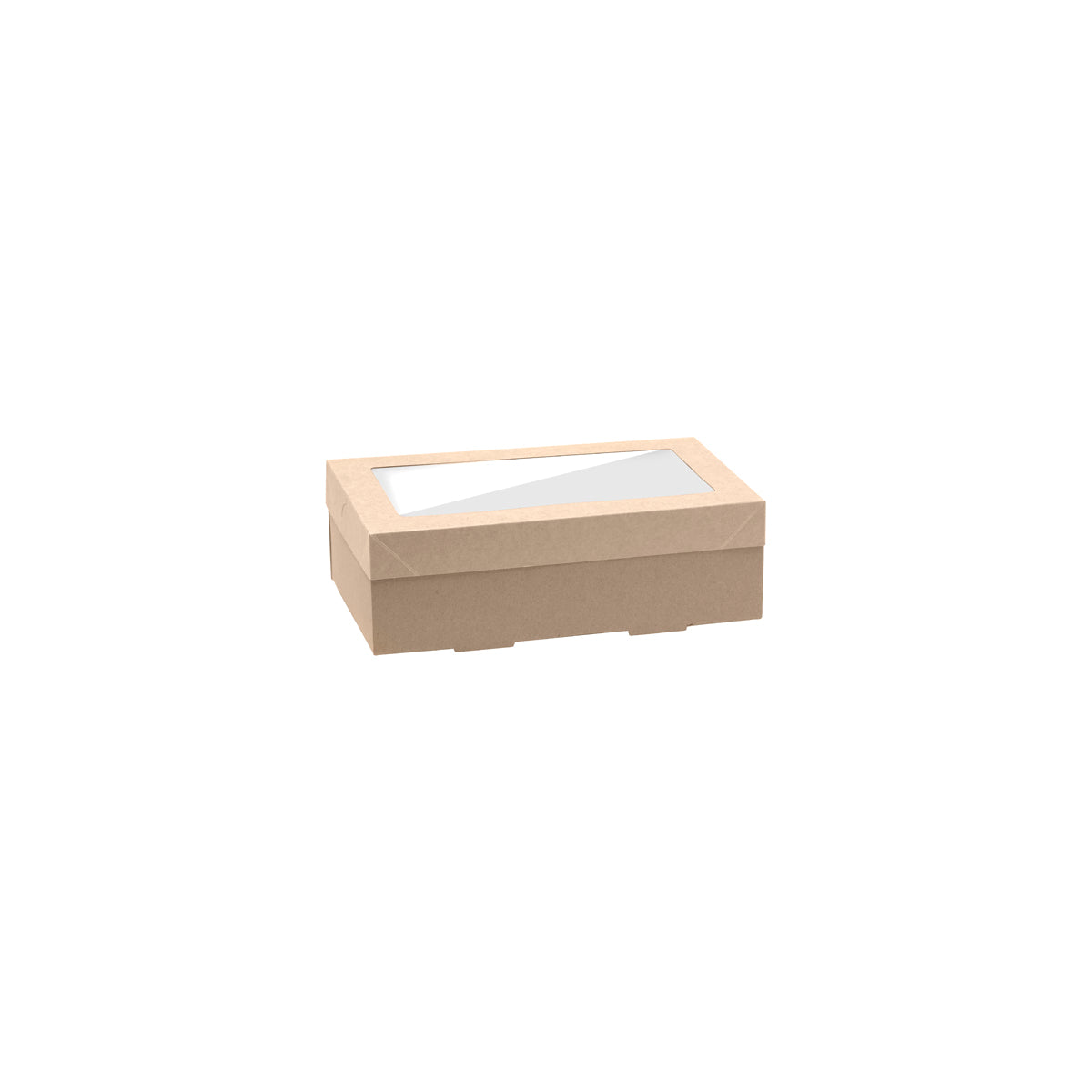 BP.BB-CBWL-XS BioPak FSC BioBoard & Clear PLA Catering Tray Window Lid Extra Small Kraft 258x155x30mm Globe Importers Adelaide Hospitality Supplies
