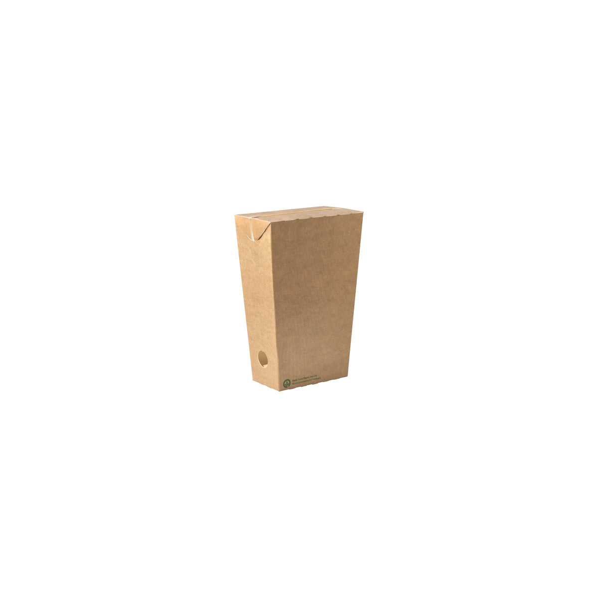 BioPak BioBoard Enclosed Chip Box Printed Kraft Look Large 100x55x150mm (800/ctn)