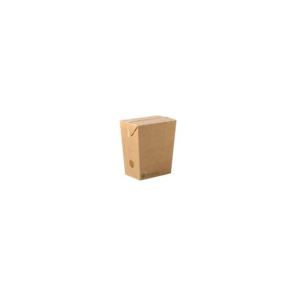 BioPak BioBoard Enclosed Chip Box Printed Kraft Look Small 85x56x100mm (800/ctn)