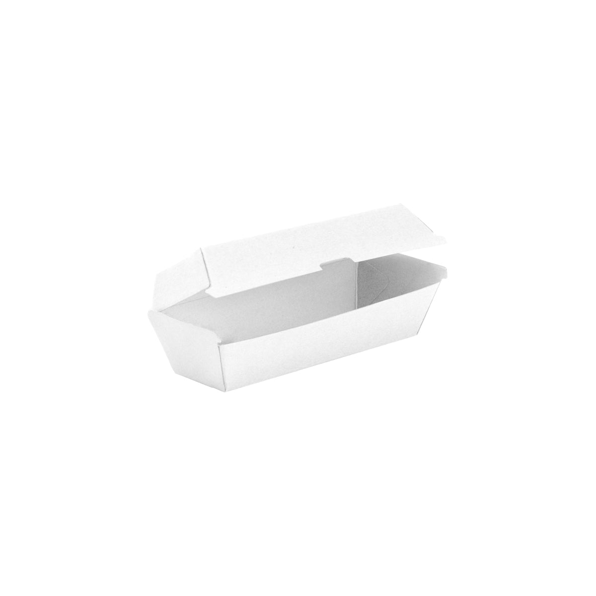 BP.BB-HOT DOG BOX-W BioPak FSC BioBoard Hot Dog Box White 209x70x77mm Globe Importers Adelaide Hospitality Supplies