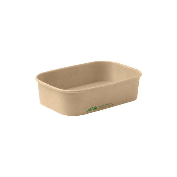 BP.BB-LB-500-N BioPak FSC™ BioBoard Rectangle Takeaway Container Natural 500ml Globe Importers Adelaide Hospitality Supplies