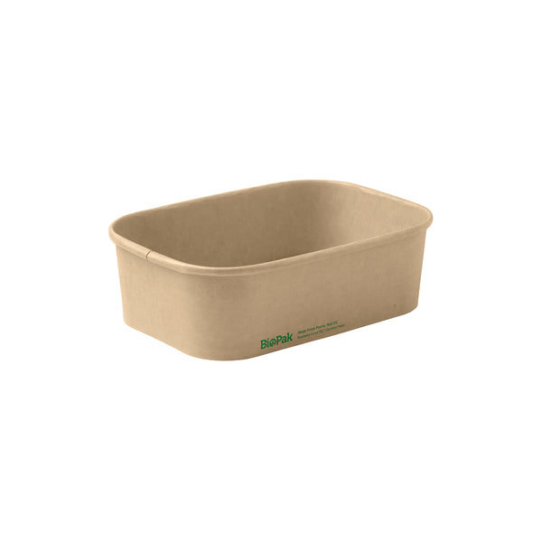 BP.BB-LB-650-N BioPak FSC™ BioBoard Rectangle Takeaway Container Natural 650ml Globe Importers Adelaide Hospitality Supplies
