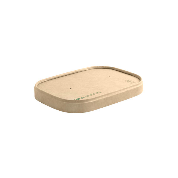 BP.BB-LBL-PAPER-N BioPak FSC™ BioBoard Rectangle Takeaway Paper Lid Natural 172x122mm Globe Importers Adelaide Hospitality Supplies