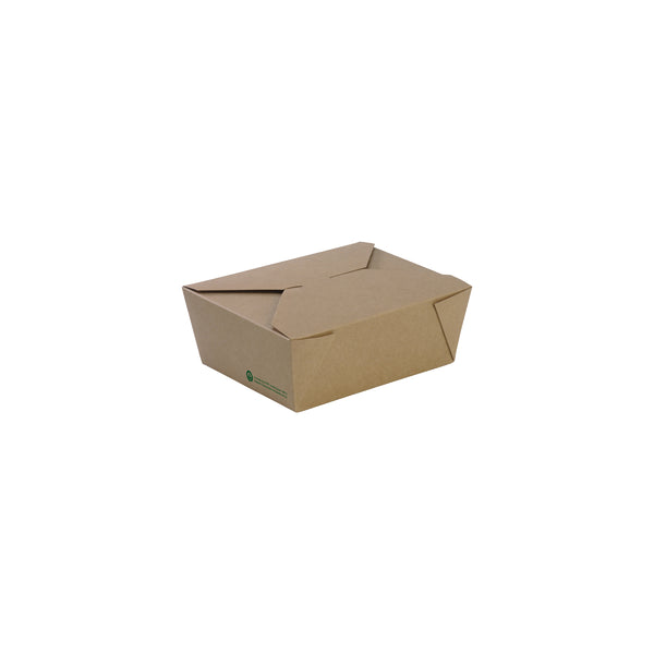 BP.BB-LBM-8 BioPak FSC™ BioBoard Lunch Box Medium Printed Kraft Look 152x120x64mm Globe Importers Adelaide Hospitality Supplies