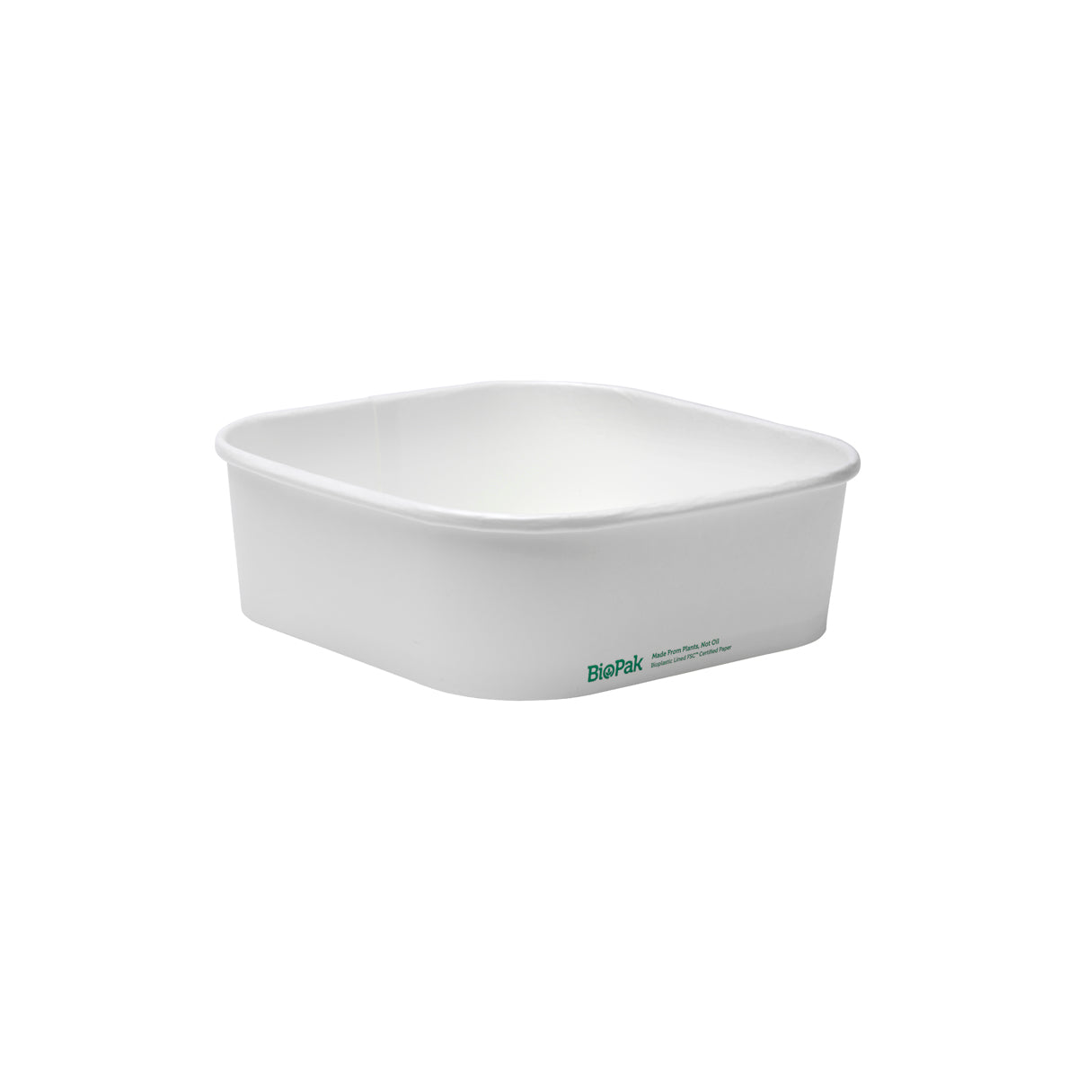 BP.BB-SLB-1000-W BioPak FSC™ BioBoard Square Takeaway Container White 1000ml Globe Importers Adelaide Hospitality Supplies