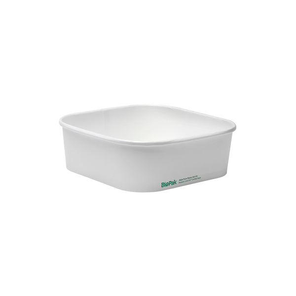 BP.BB-SLB-1000-W BioPak FSC™ BioBoard Square Takeaway Container White 1000ml Globe Importers Adelaide Hospitality Supplies