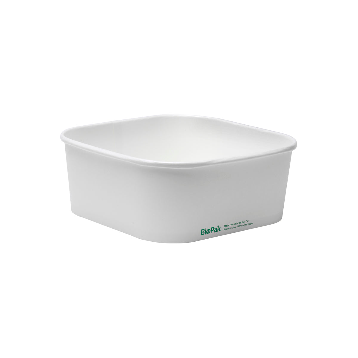 BP.BB-SLB-1200-W BioPak FSC™ BioBoard Square Takeaway Container White 1200ml Globe Importers Adelaide Hospitality Supplies