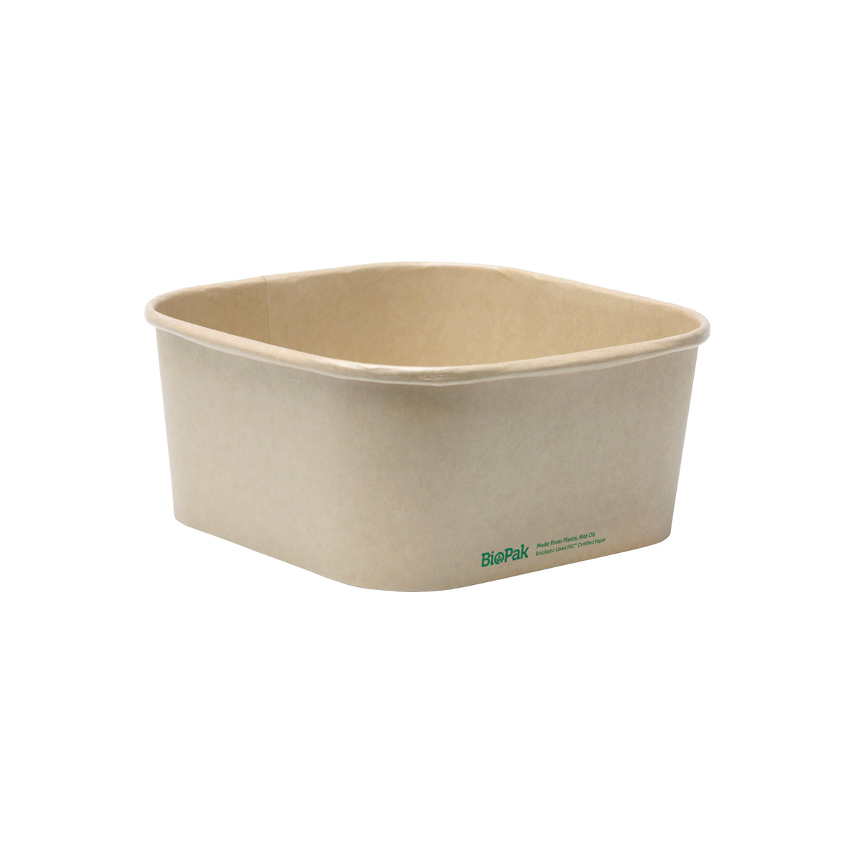 BP.BB-SLB-1400-N BioPak FSC™ BioBoard Square Takeaway Container Natural 1400ml Globe Importers Adelaide Hospitality Supplies