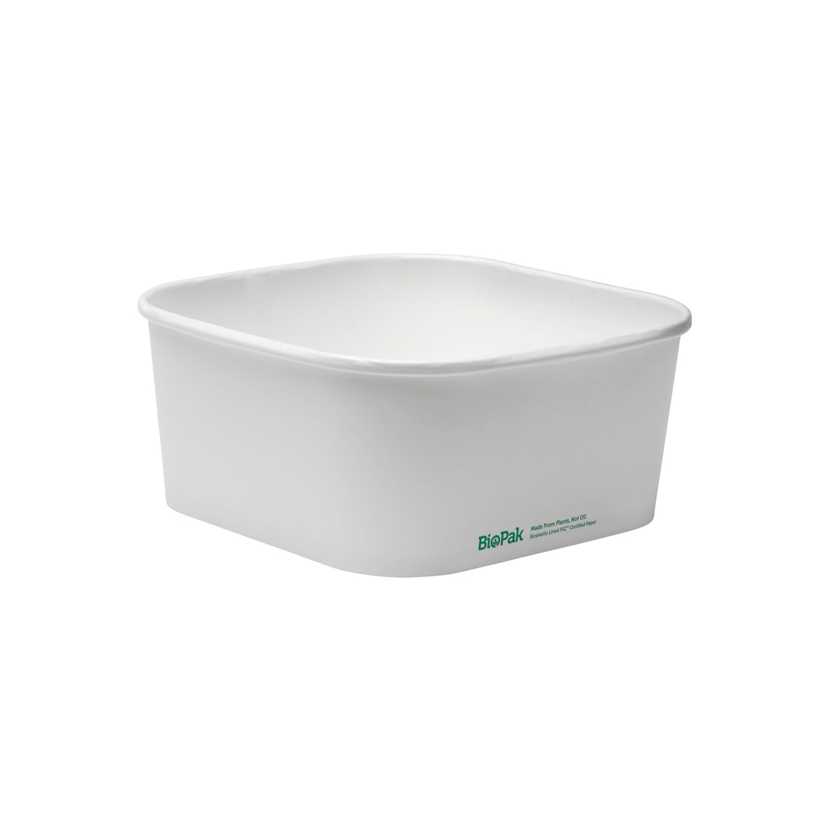 BP.BB-SLB-1400-W BioPak FSC™ BioBoard Square Takeaway Container White 1400ml Globe Importers Adelaide Hospitality Supplies