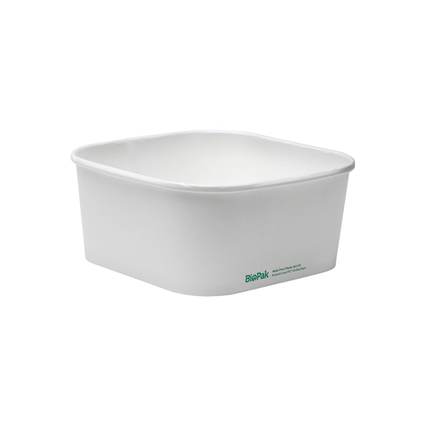 BP.BB-SLB-1400-W BioPak FSC™ BioBoard Square Takeaway Container White 1400ml Globe Importers Adelaide Hospitality Supplies