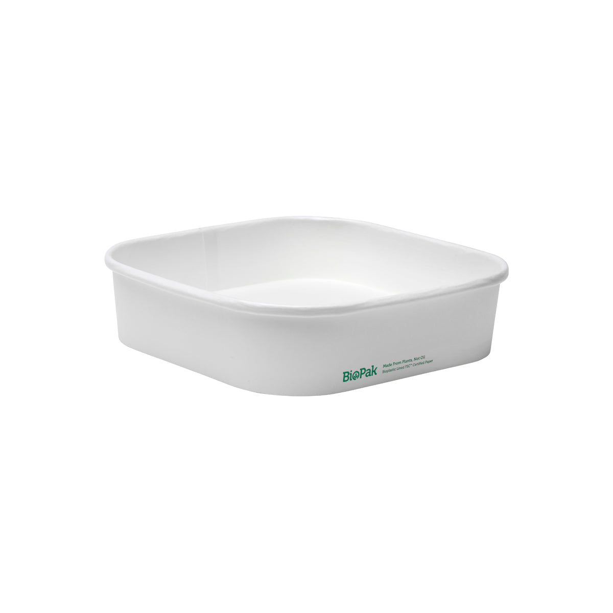 BP.BB-SLB-750-W BioPak FSC™ BioBoard Square Takeaway Container White 750ml Globe Importers Adelaide Hospitality Supplies