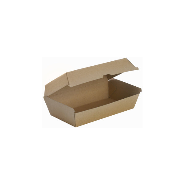 BP.BB-SNACK BOX LARGE BioPak FSC BioBoard Large Snack Box Kraft 204x109x84mm Globe Importers Adelaide Hospitality Supplies