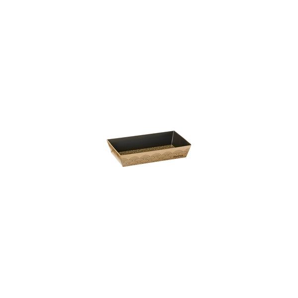 BP.BB-ST-XS BioPak FSC BioBoard Paper Sushi Tray Extra Small Black & Kraft 128x72x24mm Globe Importers Adelaide Hospitality Supplies