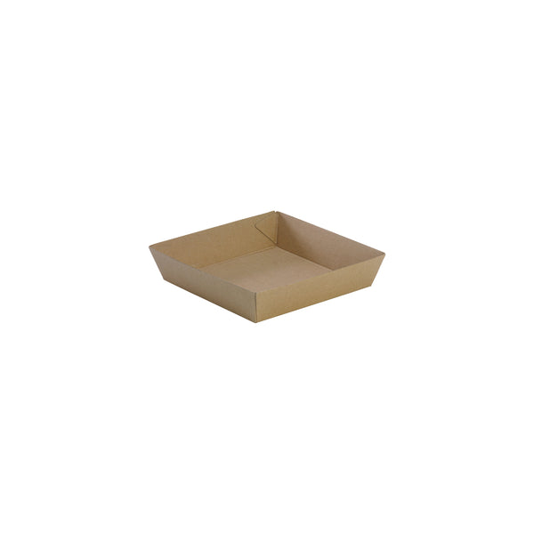 BP.BB-TRAY2 BioPak FSC™ BioBoard Tray No.2 Kraft 178x178x45mm Globe Importers Adelaide Hospitality Supplies