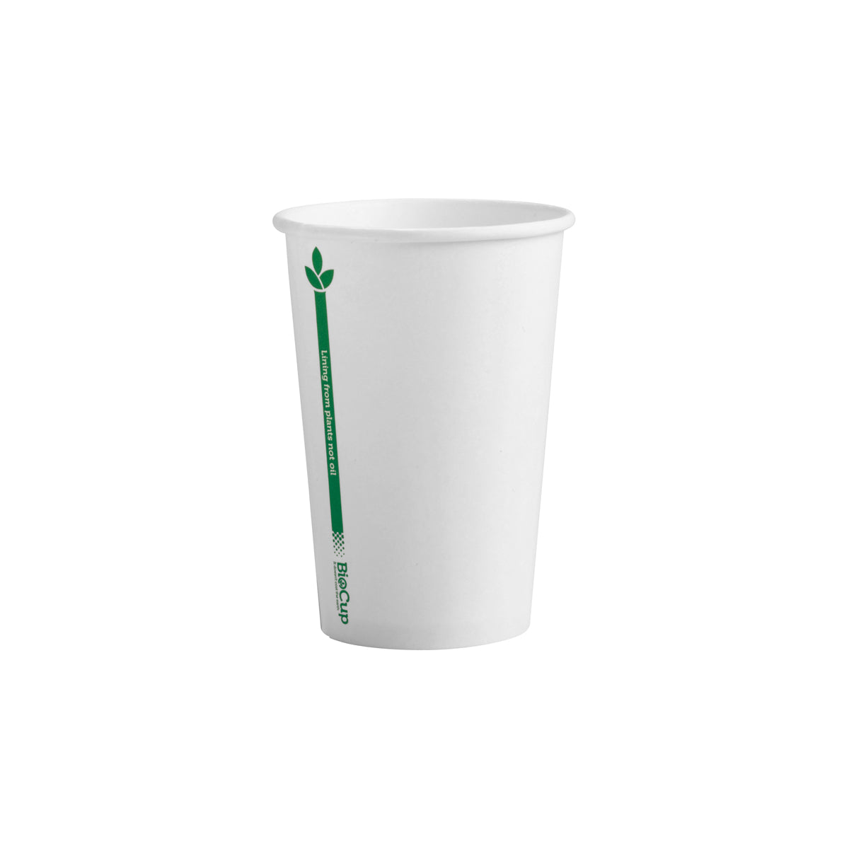 BP.BC-10-GL BioPak Single Wall Green Line White BioCup (80mm) 320ml / 10oz Globe Importers Adelaide Hospitality Supplies