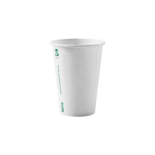 BP.BC-10W-SA BioPak Single Wall White BioCup (80mm) 320ml / 10oz Globe Importers Adelaide Hospitality Supplies