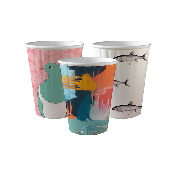 BP.BC-12DW-ART BioPak Double Wall Art Series BioCup (90mm) 390ml / 12oz Globe Importers Adelaide Hospitality Supplies