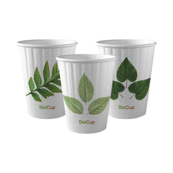 BP.BC-12DW BioPak Double Wall Leaf BioCup (90mm) 390ml / 12oz Globe Importers Adelaide Hospitality Supplies