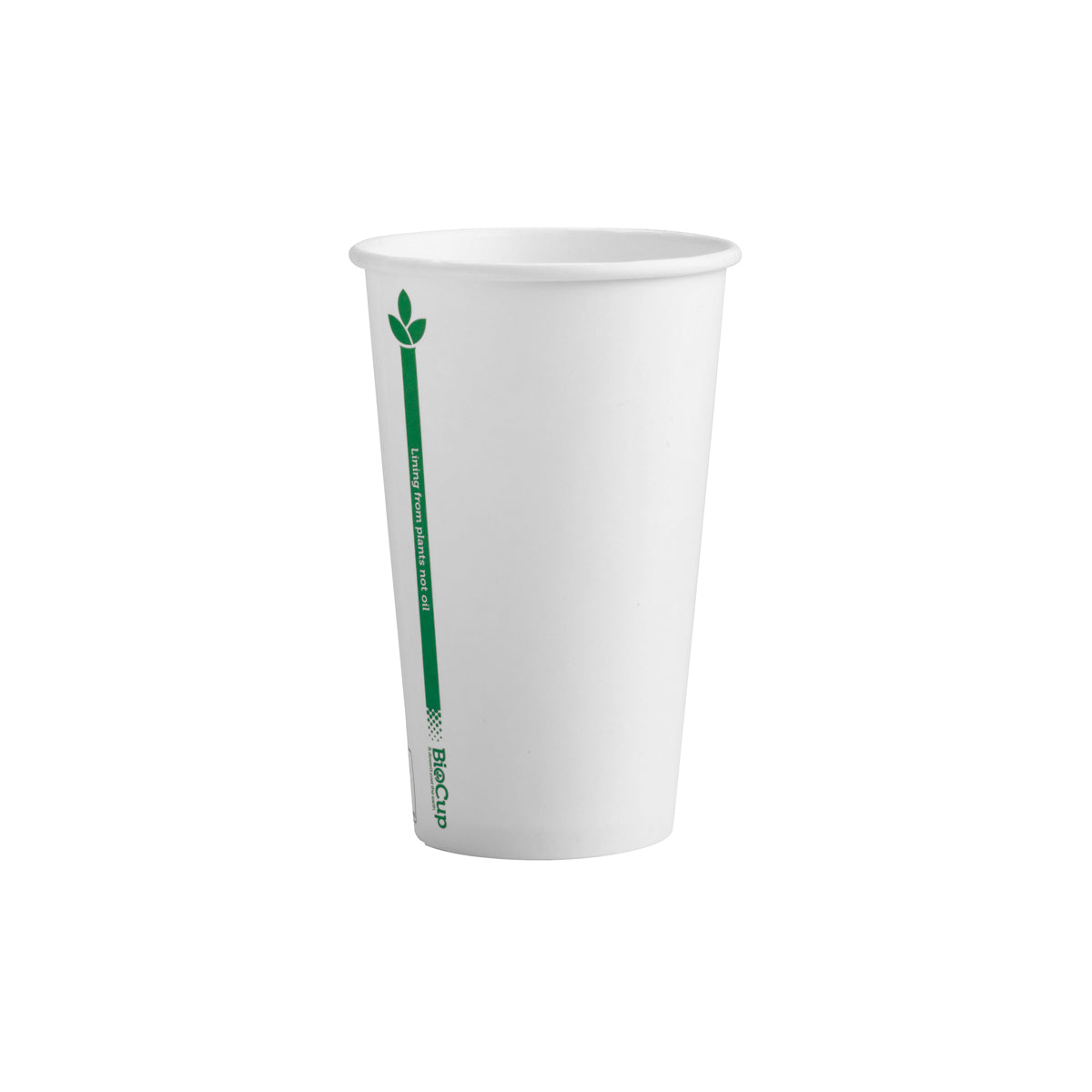 BP.BC-12(80)-GL BioPak Single Wall Green Line White BioCup (80mm) 350ml / 12oz Globe Importers Adelaide Hospitality Supplies
